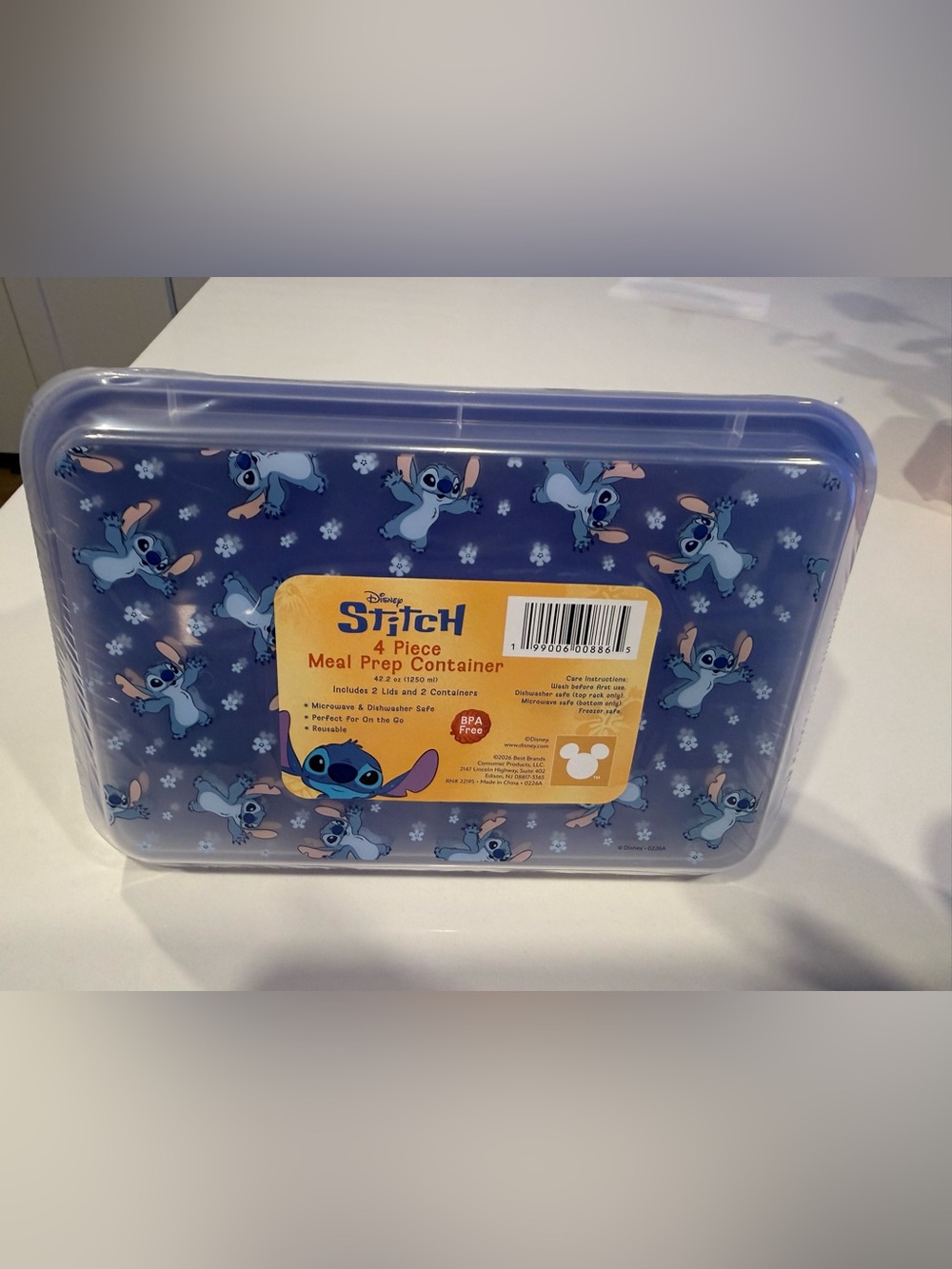 🔚 Disney Stitch Meal Prep Container Set - Blue